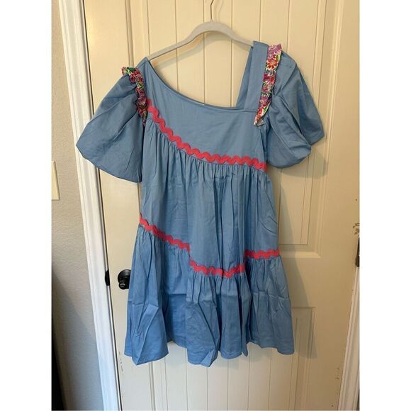 NWT Alden Adair Chandler Roller Skate Mini Ruffle Smocked Dress Women’s Medium - Picture 6 of 12